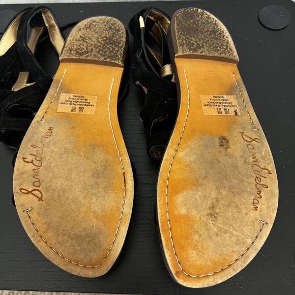 Sam Edelman Black Strappy Gladiator Sandals, Size 6.5 - Picture 3 of 3